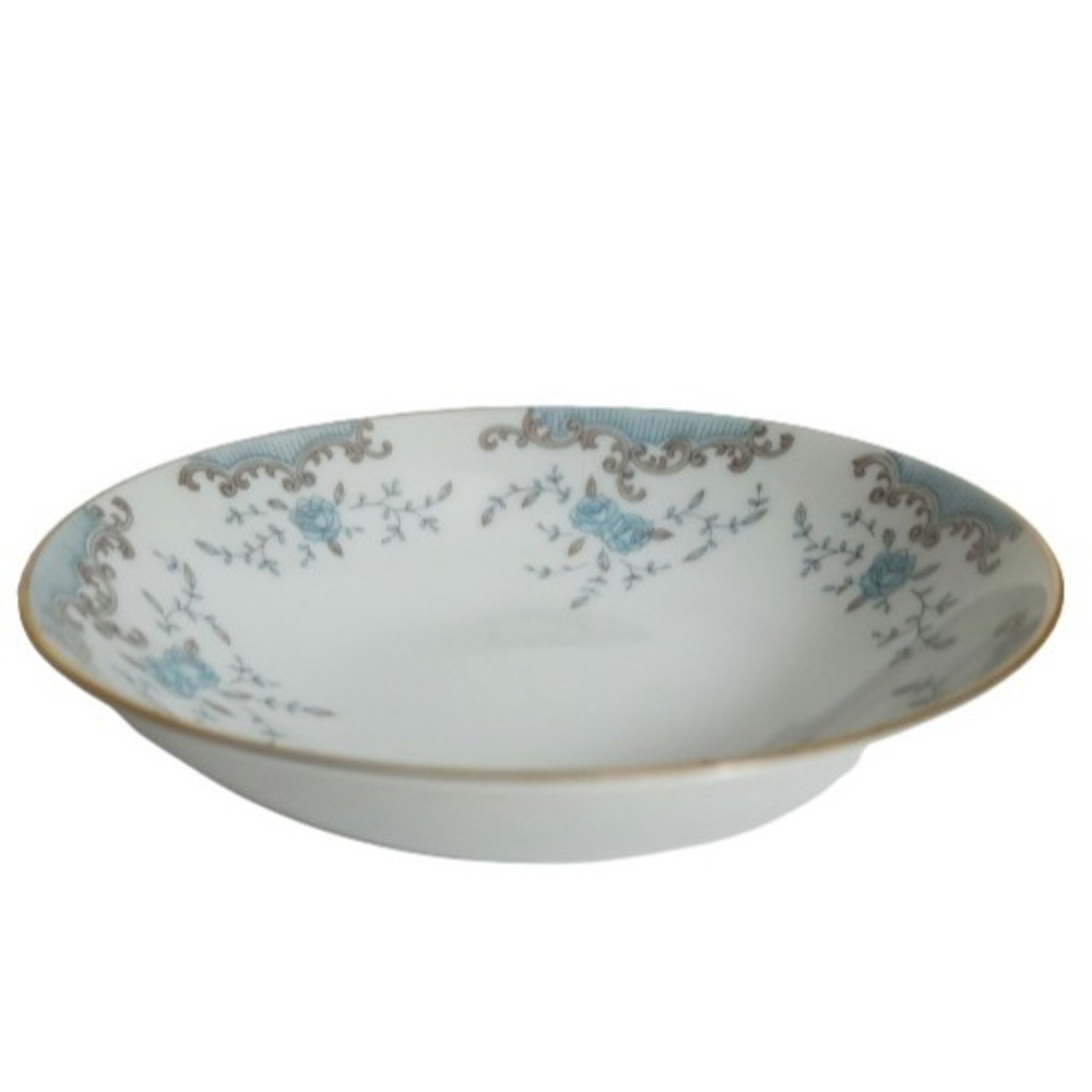 W Dalton Imperial China Seville 5303 Fruit Bowl Blue White Gray Gold Trim 5.5"